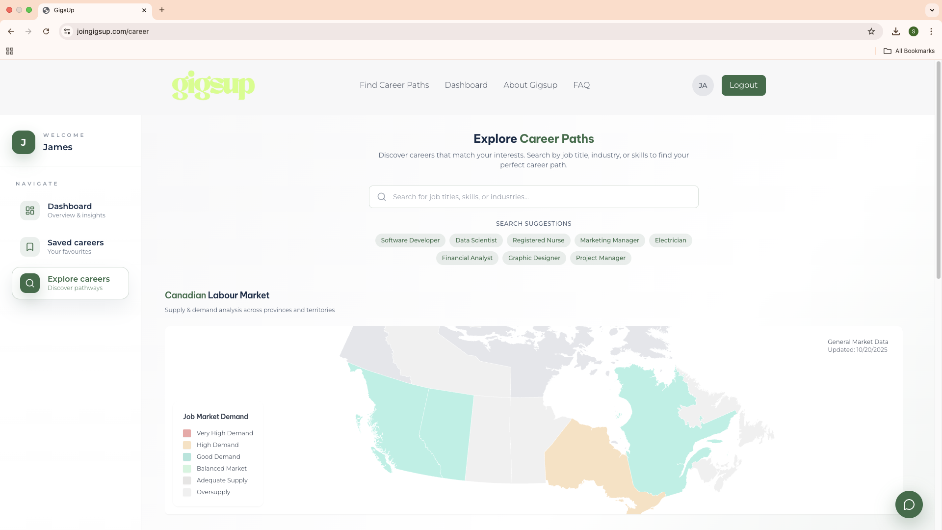 Your Saved Careers - Manage and organize your career interests